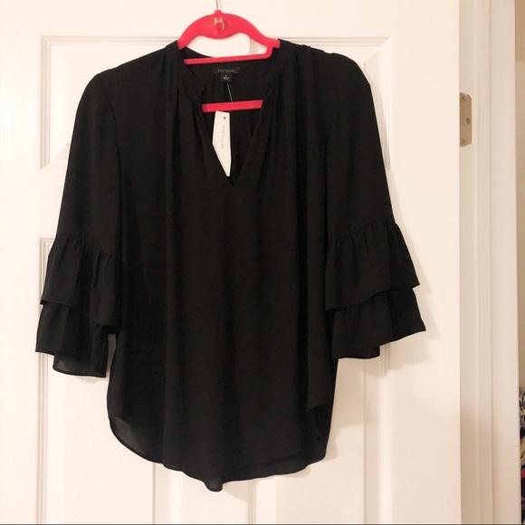 Ann Taylor Tops - NWT Ann Taylor Black V-Neck Blouse